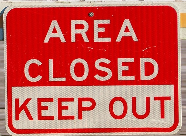 Area Closed Keep Out sign
